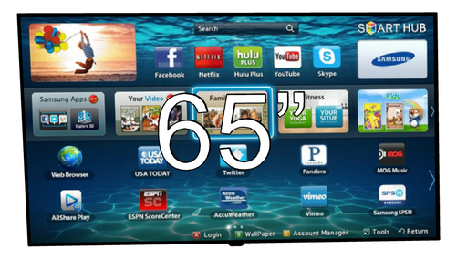 [2126] TV65" montert på gulvstativ(e)